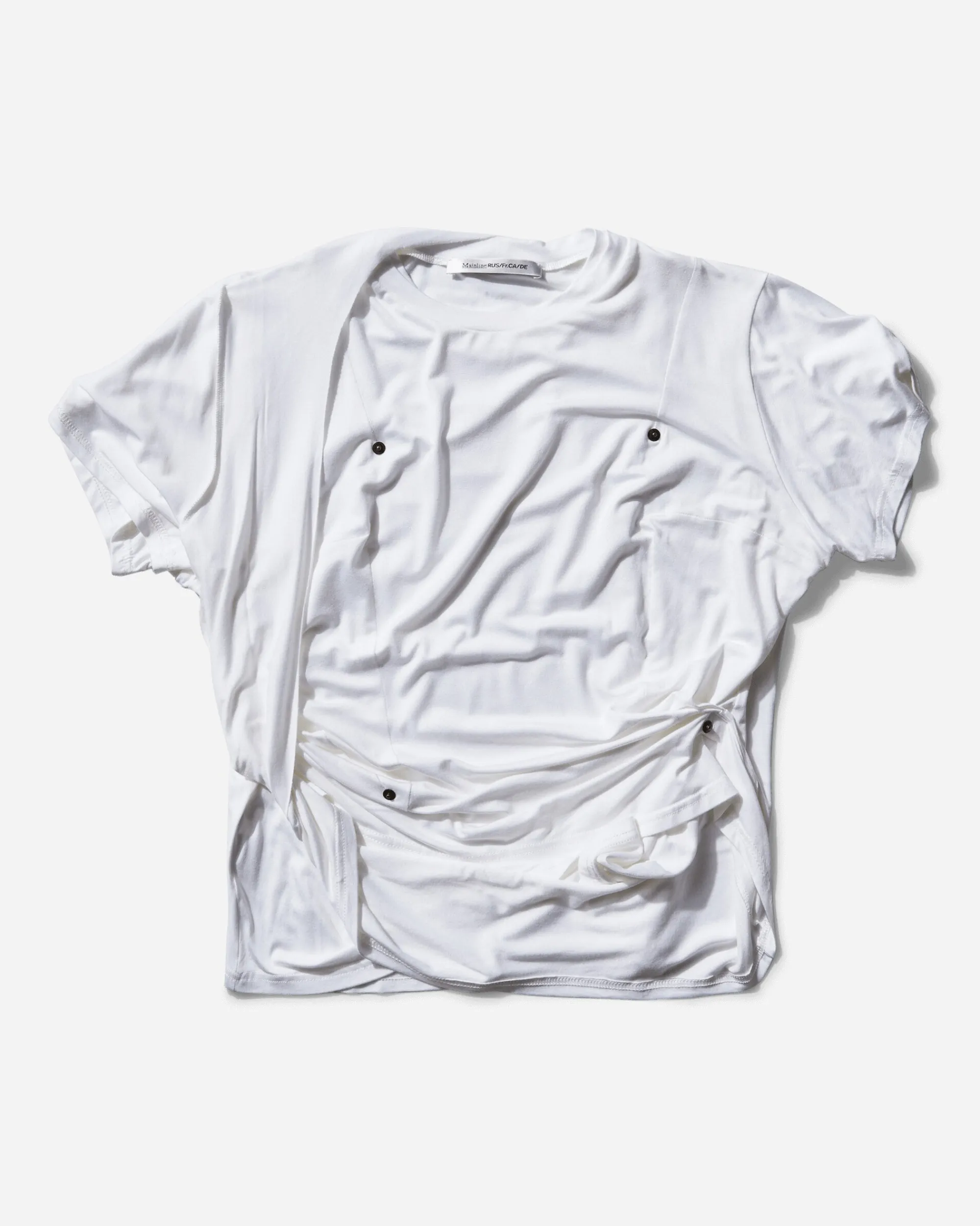 Mainline:RUS/Fr.CA/DE T-Shirts^Women's Rivets Draped T-Shirt White