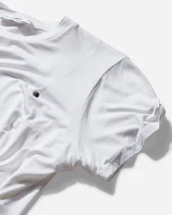 Mainline:RUS/Fr.CA/DE T-Shirts^Women's Rivets Draped T-Shirt White