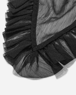No Dress T-Shirts^Women's Ruffled Chiffon Camisole Black