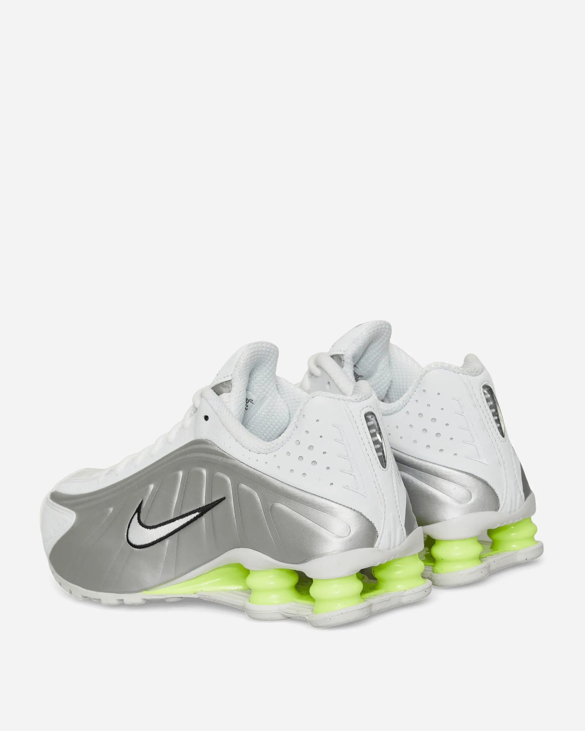 Nike Sneakers·Low|Sneakers^Women's Shox R4 Sneakers White / Metallic Silver / Volt
