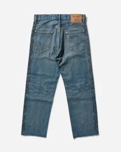 Hysteric Glamour Pants^Women's Snake Loop Distressed Cropped Denim Pants Indigo
