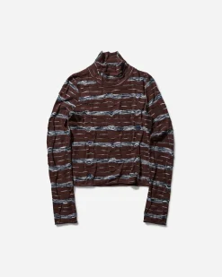 Brain Dead Knitwears^Women's Space Dye Turtleneck Navy / Brown