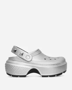 Crocs Sandals And Slides^Women's Stomp Metallic Clogs Silver