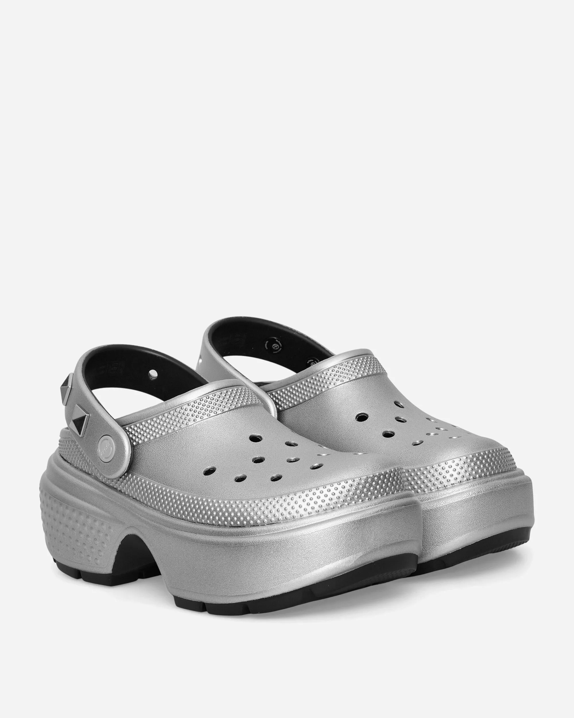 Crocs Sandals And Slides^Women's Stomp Metallic Clogs Silver