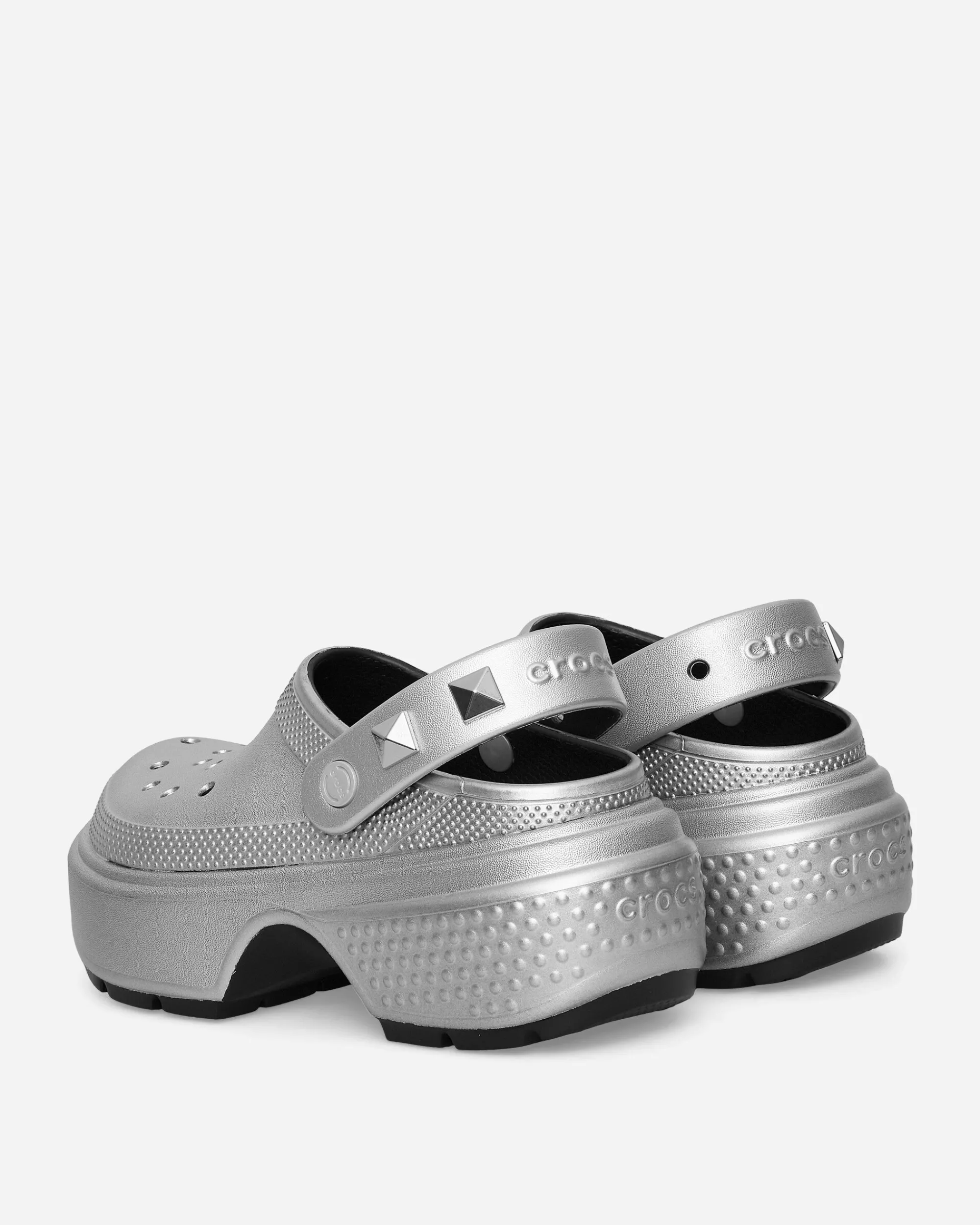 Crocs Sandals And Slides^Women's Stomp Metallic Clogs Silver