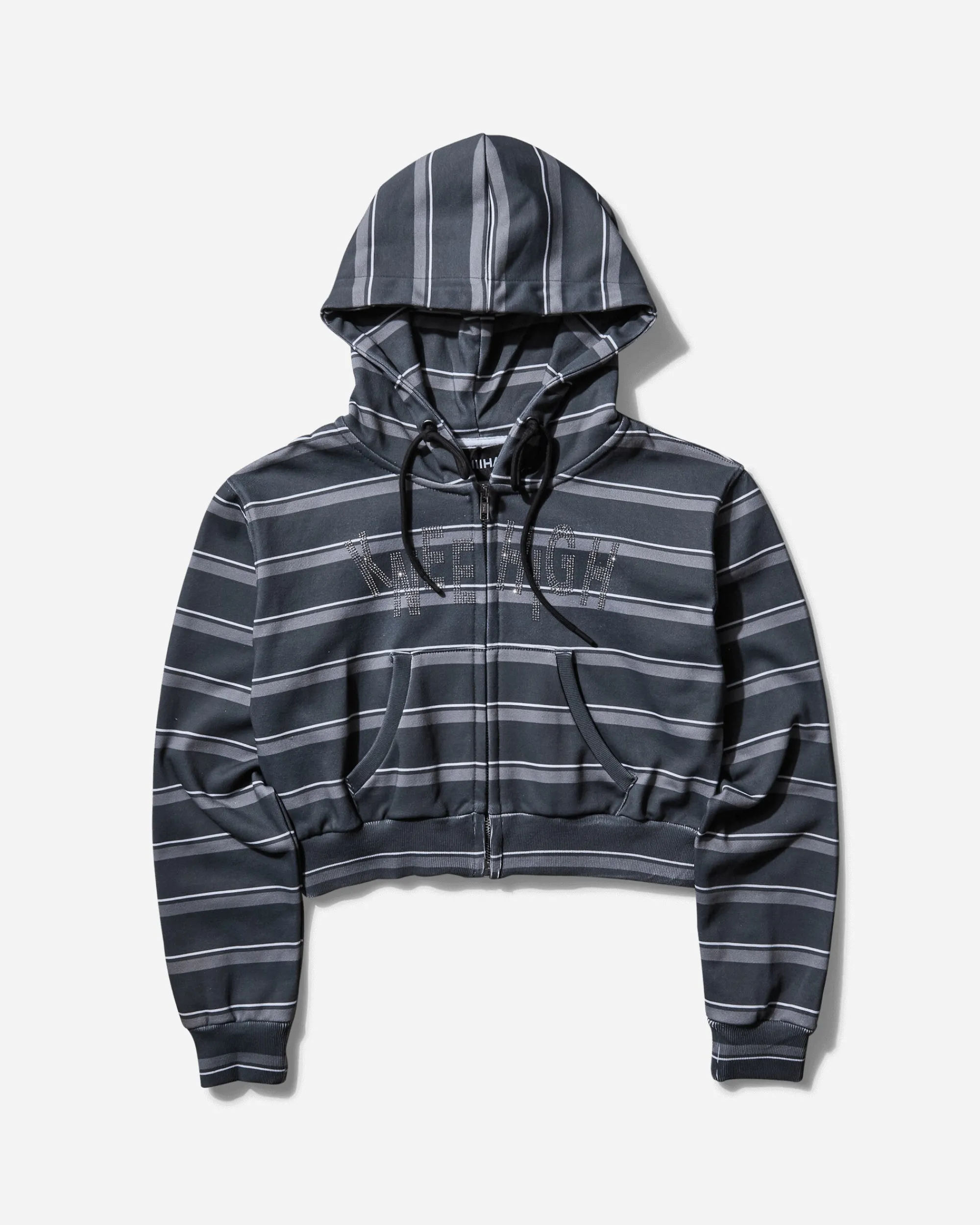Nii Hai Sweatshirts^Women's Striped Knee High Hoodie Grey