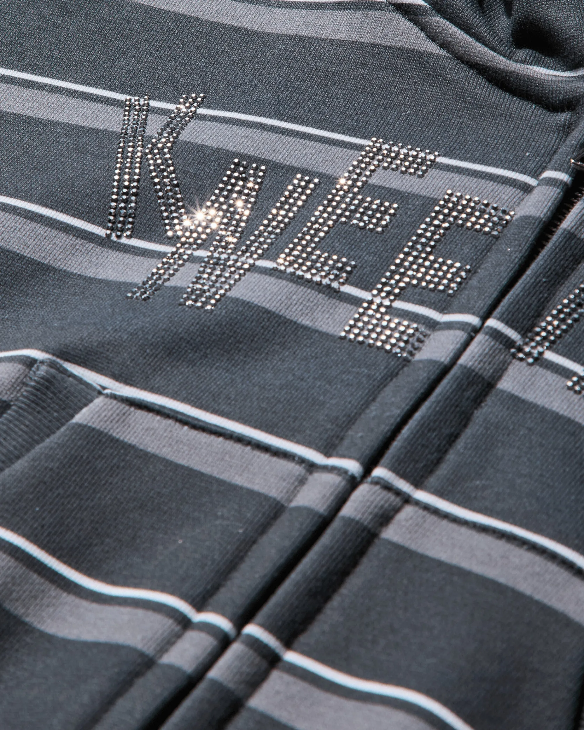 Nii Hai Sweatshirts^Women's Striped Knee High Hoodie Grey