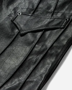 Aesynctx Pants^Women's Swamp Faux Leather Pants Black
