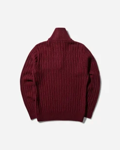 HYEIN SEO Knitwears^Women's Troyer Knit Sweater with Gloves Burgundy