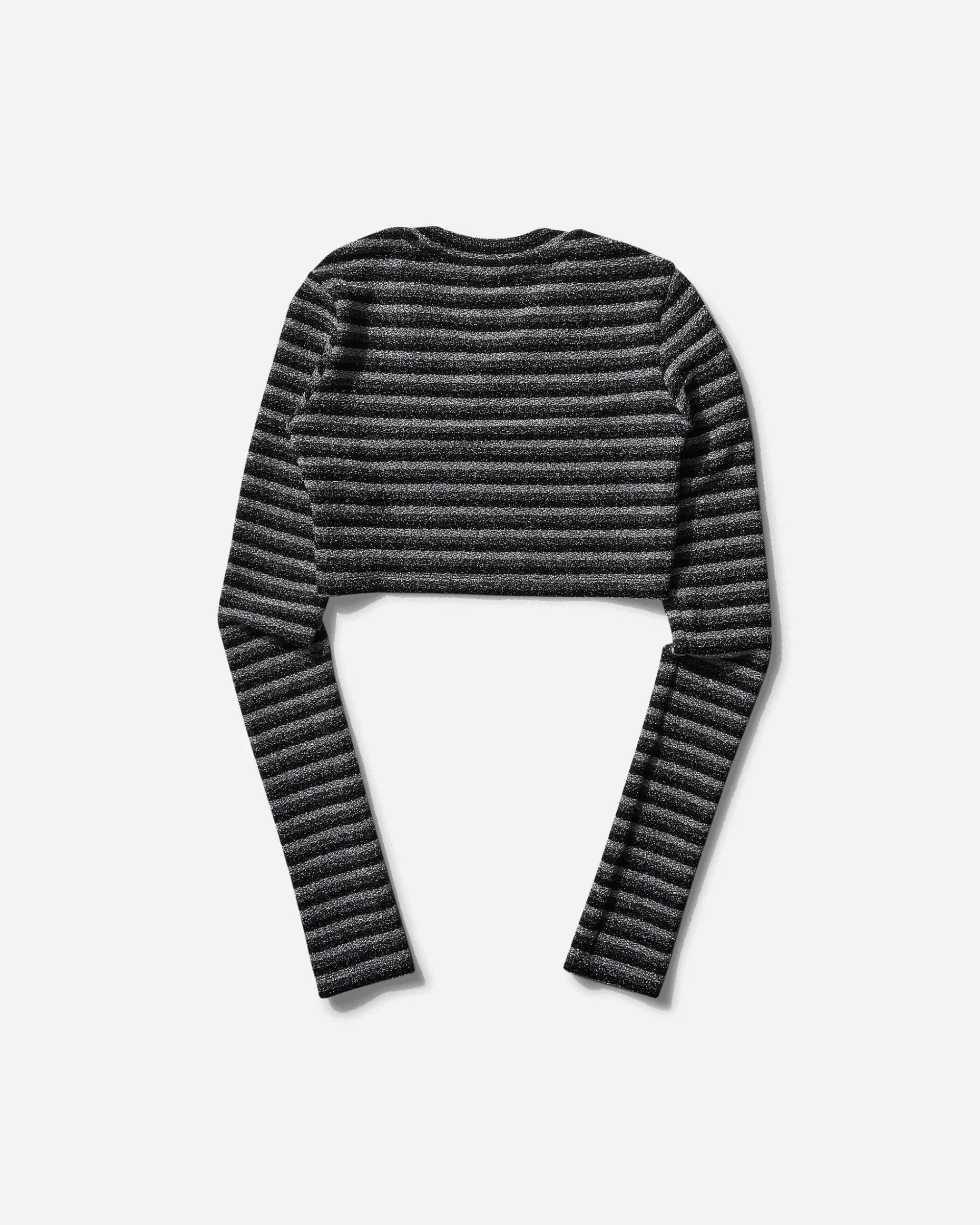 Priscavera T-Shirts^Women's V-Neck Crop Top Metallic Stripes