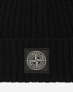 Stone Island Hats|Hats^Wool Beanie Black