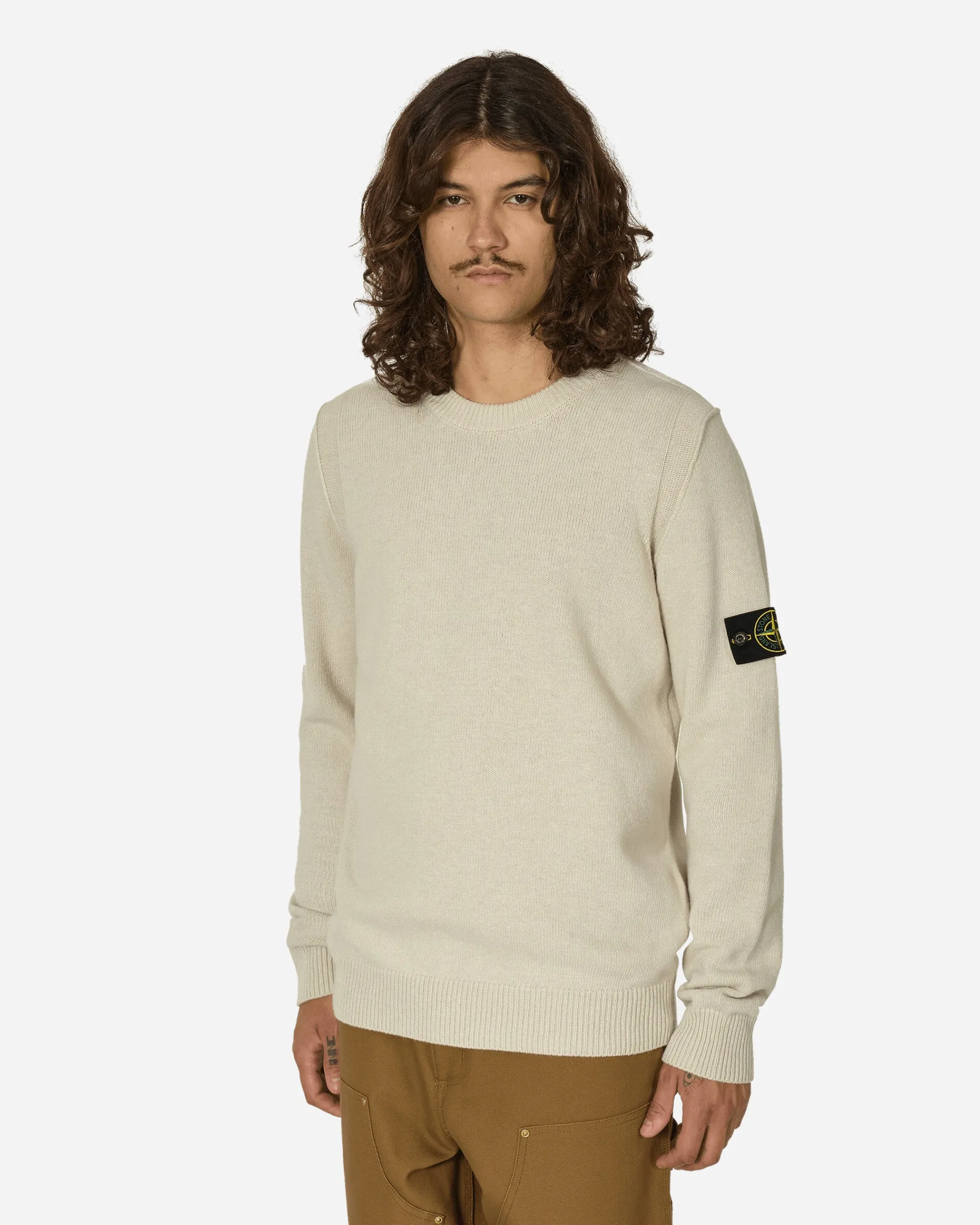 Stone Island Knitwear^Wool Crewneck Sweater Plaster