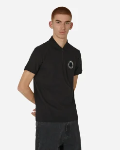 Moncler T-Shirts^Year of The Dragon Logo Patch Polo T-Shirt Black