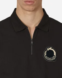 Moncler T-Shirts^Year of The Dragon Logo Patch Polo T-Shirt Black