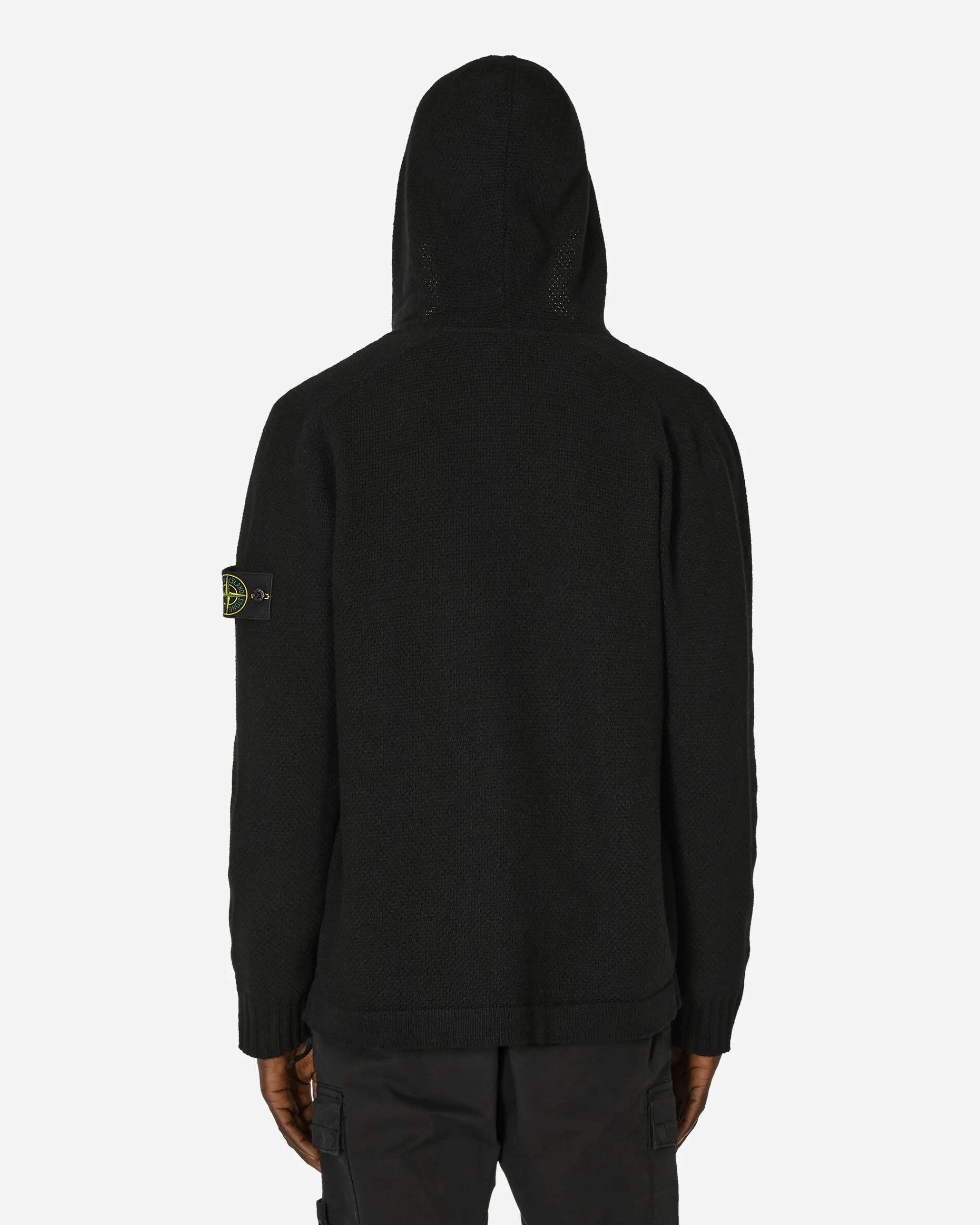 Stone Island Knitwear^Zip Up Hooded Sweater Black