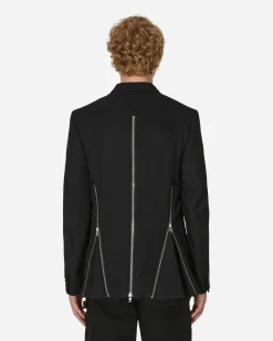 Comme Des Garçons Homme Plus Coats And Jackets^Zipped Wool Blazer Black