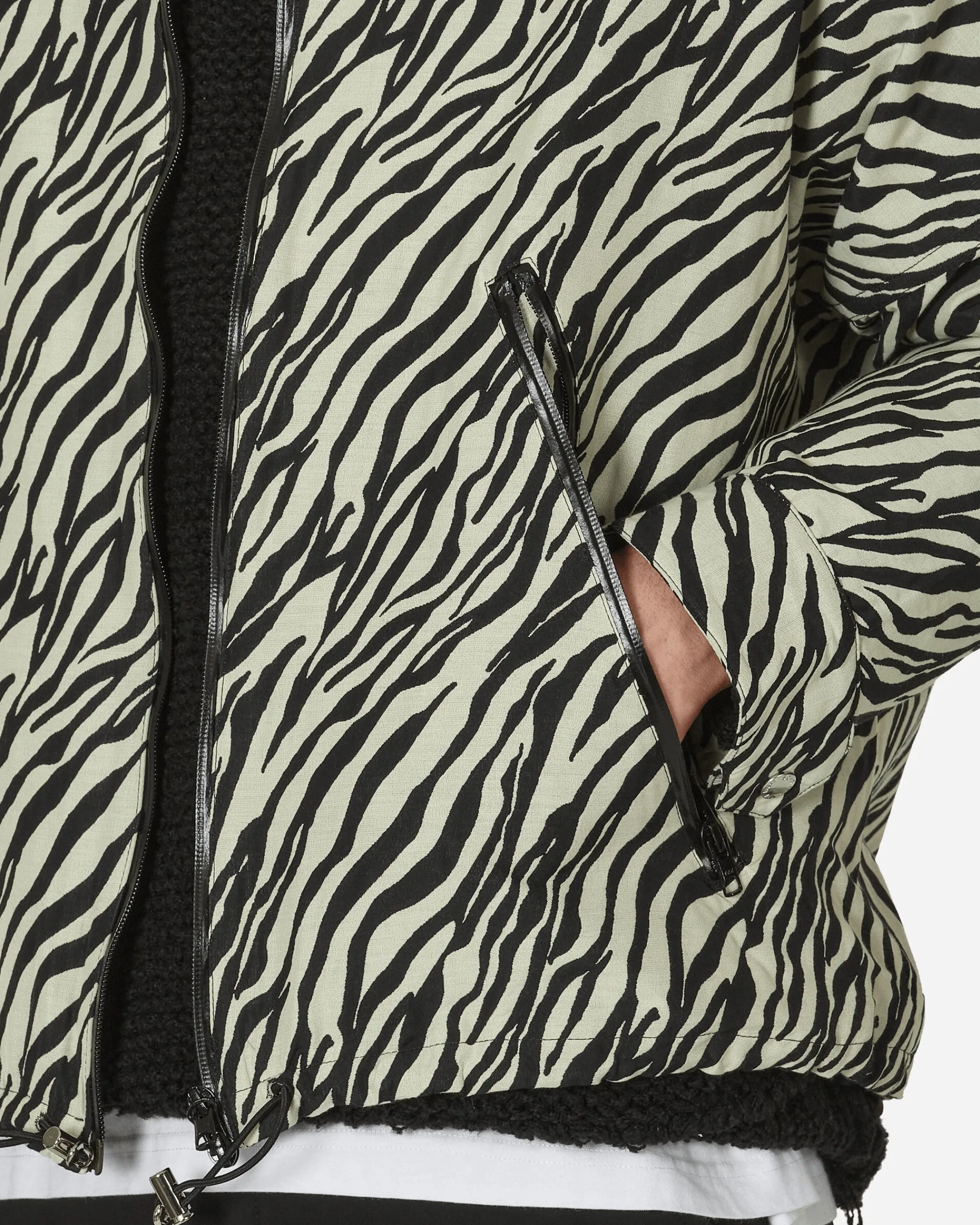 Song for the Mute Coats And Jackets^Zip-Up Funnel Jacket Black / White